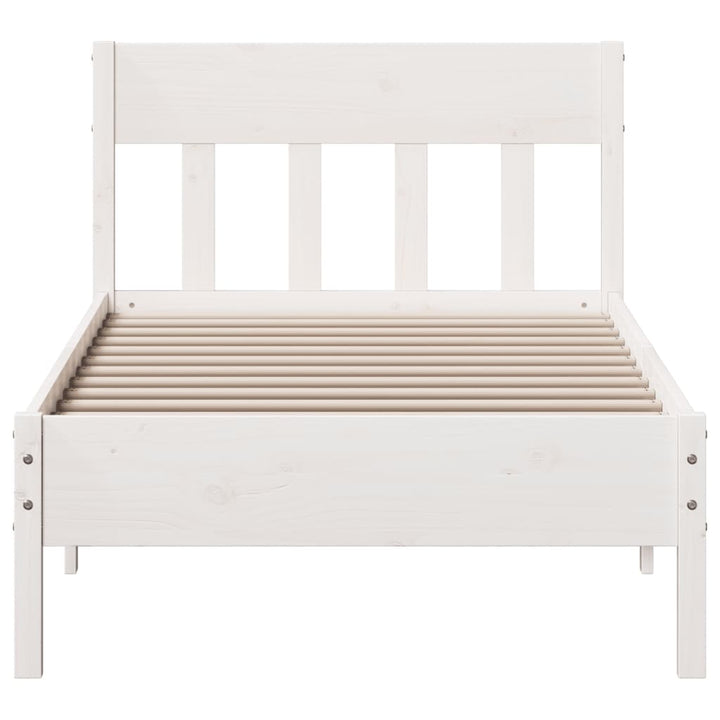 sengeramme uden madras 90x190 cm massivt fyrretræ hvid