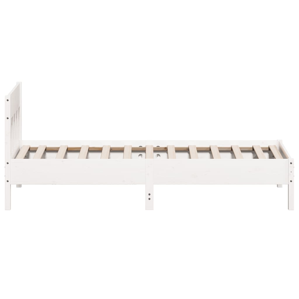 sengeramme uden madras 90x190 cm massivt fyrretræ hvid