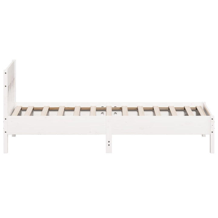 sengeramme uden madras 90x190 cm massivt fyrretræ hvid