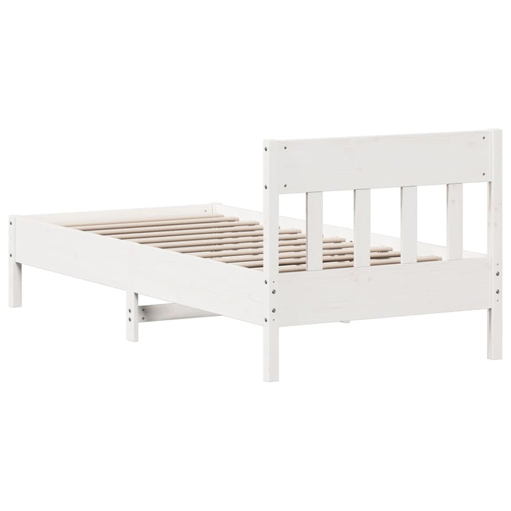 sengeramme uden madras 90x190 cm massivt fyrretræ hvid