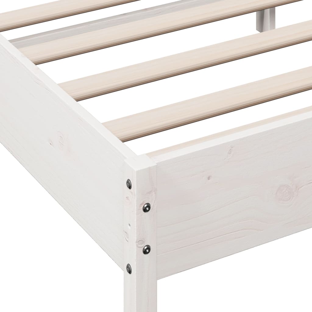 sengeramme uden madras 90x190 cm massivt fyrretræ hvid