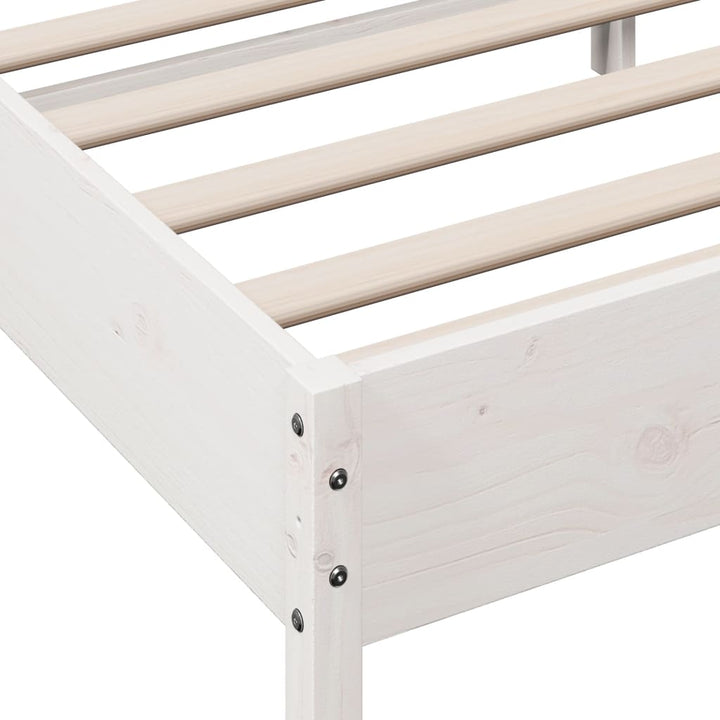 sengeramme uden madras 90x190 cm massivt fyrretræ hvid