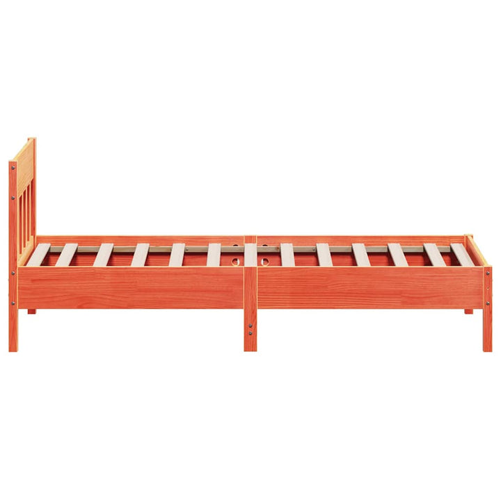 sengeramme uden madras 75x190 cm massivt fyrretræ gyldenbrun