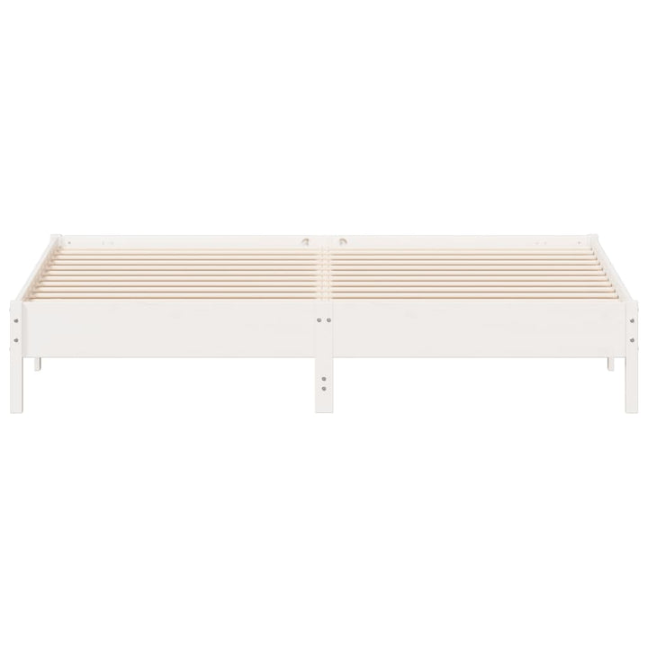 sengeramme uden madras 200x200 cm massivt fyrretræ hvid