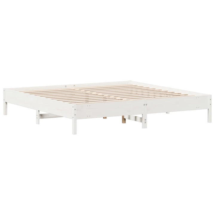 sengeramme uden madras 200x200 cm massivt fyrretræ hvid