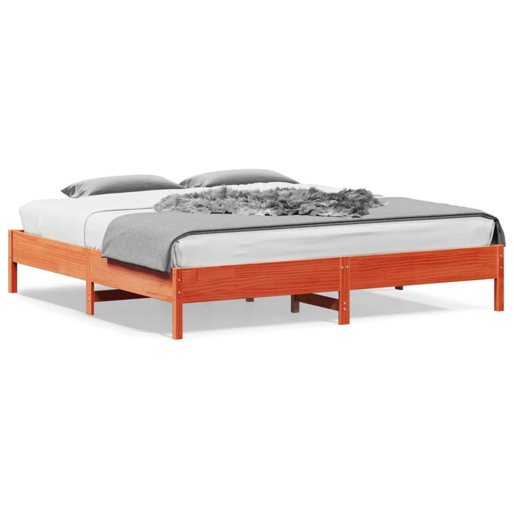 sengeramme uden madras 180x200 cm massivt fyrretræ gyldenbrun