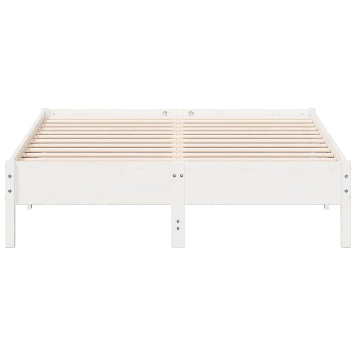 sengeramme uden madras 160x200 cm massivt fyrretræ hvid