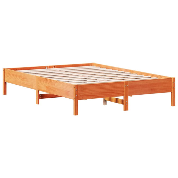 sengeramme uden madras 160x200 cm massivt fyrretræ gyldenbrun