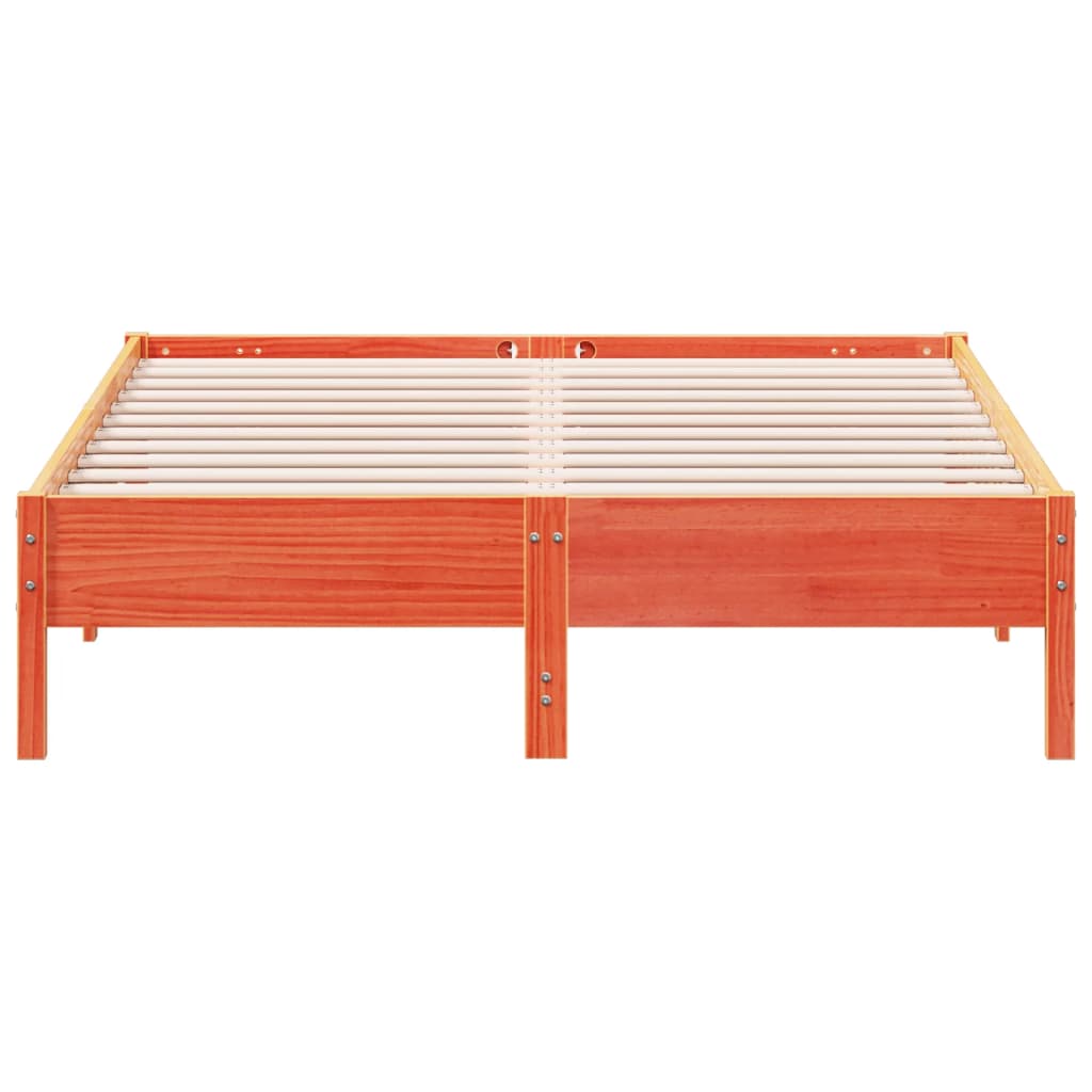sengeramme uden madras 160x200 cm massivt fyrretræ gyldenbrun