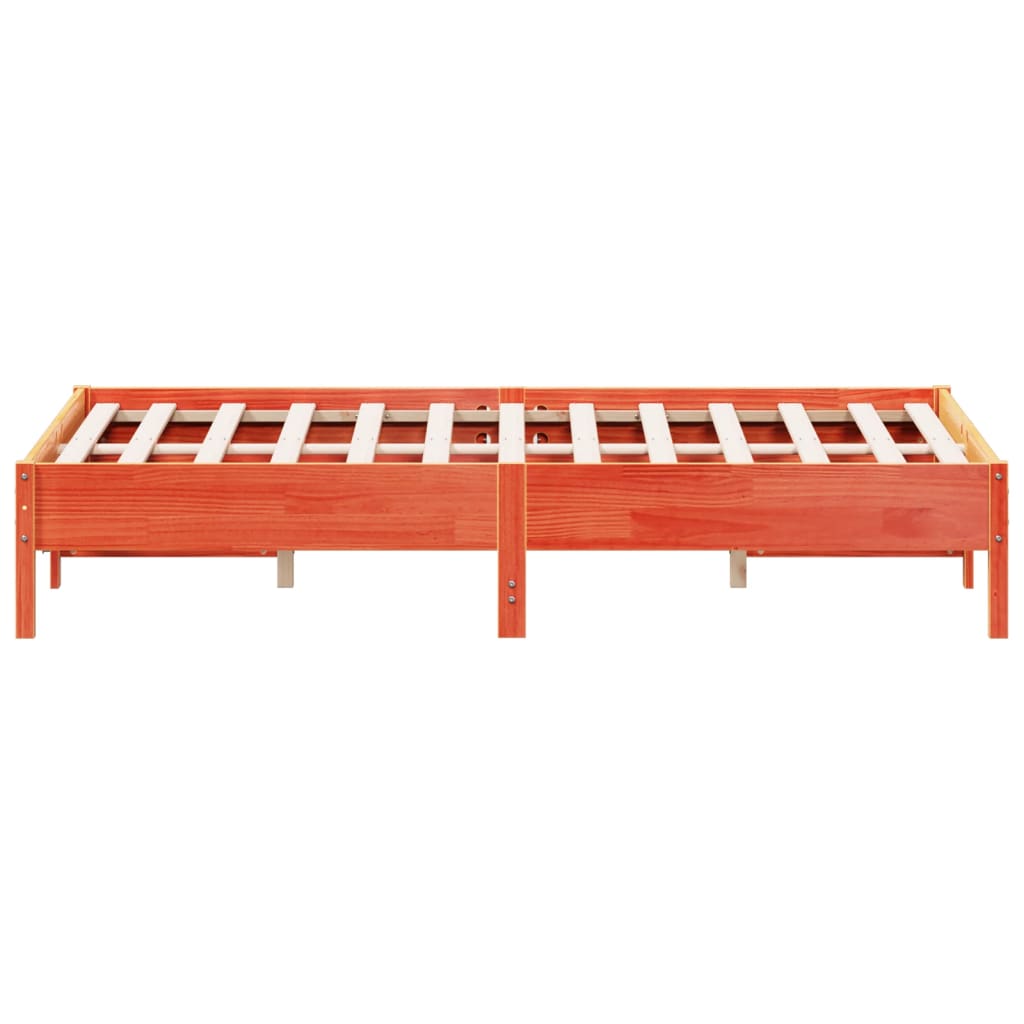 sengeramme uden madras 160x200 cm massivt fyrretræ gyldenbrun