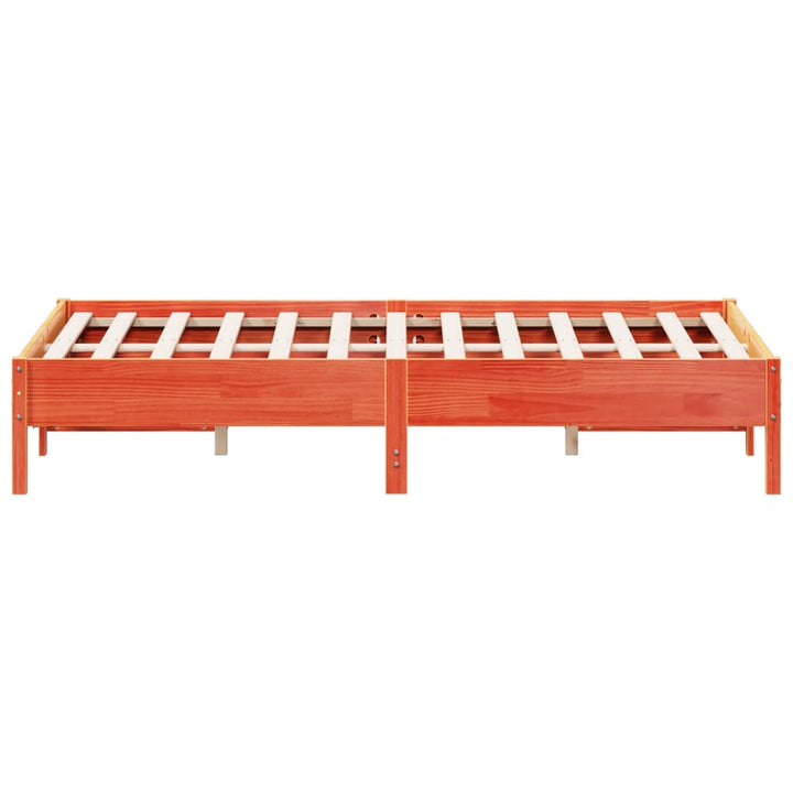 sengeramme uden madras 160x200 cm massivt fyrretræ gyldenbrun