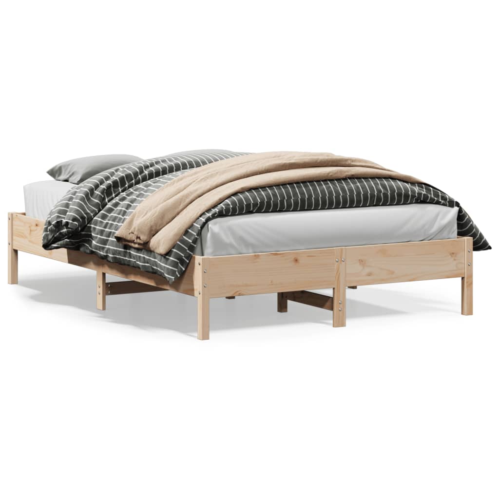 sengeramme uden madras 150x200 cm massivt fyrretræ