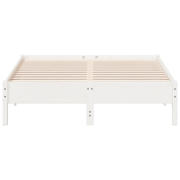 sengeramme uden madras 150x200 cm massivt fyrretræ hvid