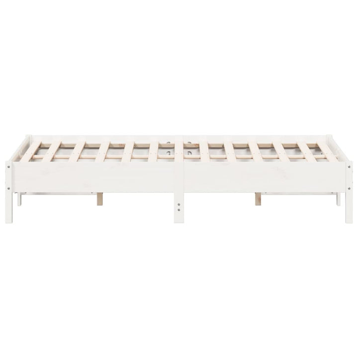 sengeramme uden madras 150x200 cm massivt fyrretræ hvid