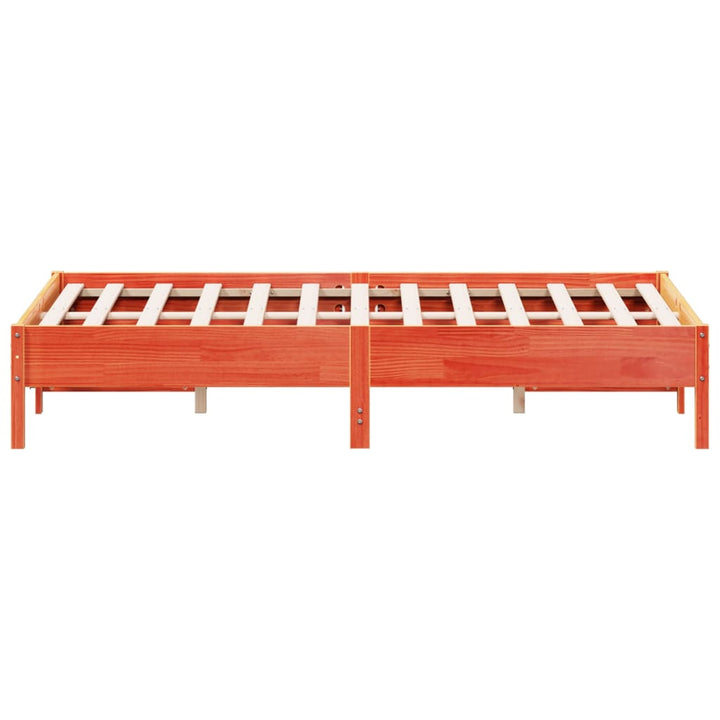 sengeramme uden madras 150x200 cm massivt fyrretræ gyldenbrun