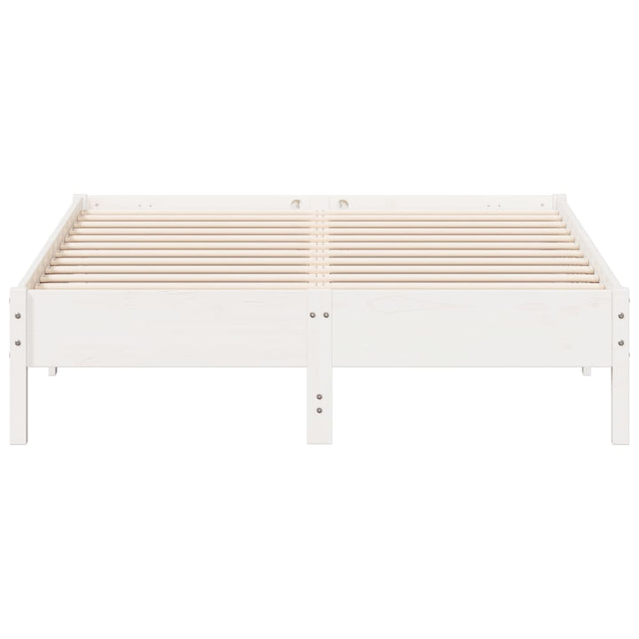 sengeramme uden madras 140x200 cm massivt fyrretræ hvid