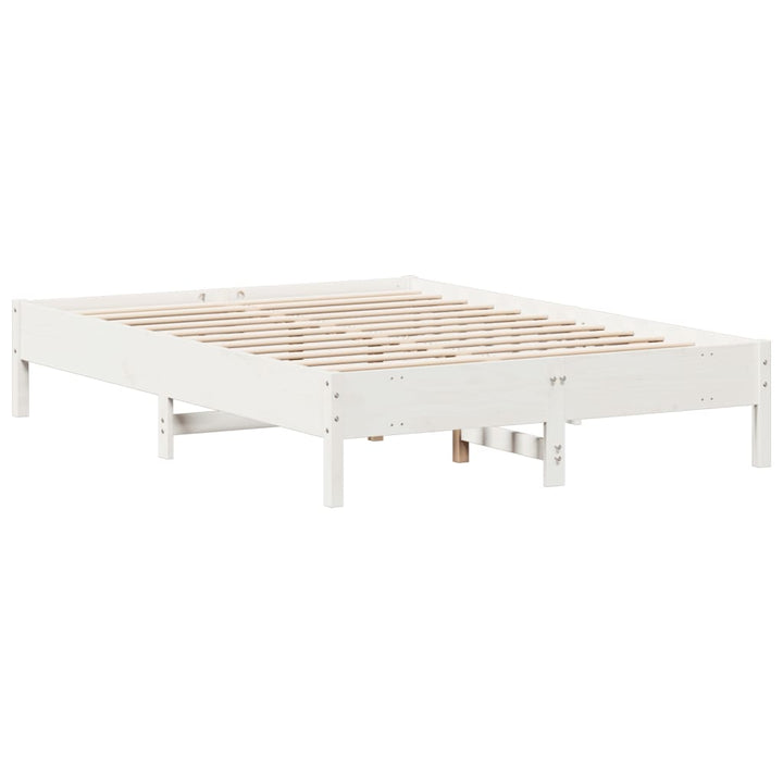 sengeramme uden madras 140x200 cm massivt fyrretræ hvid