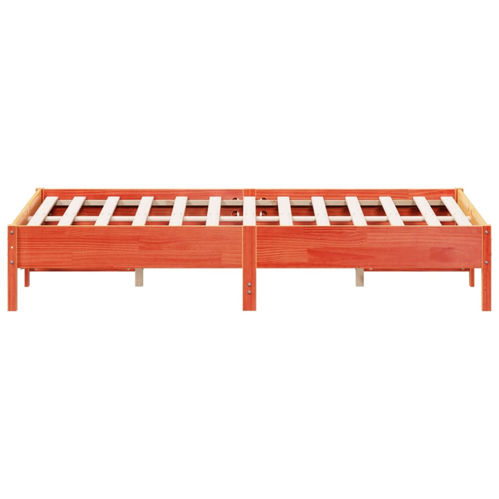 sengeramme uden madras 140x200 cm massivt fyr gyldenbrun