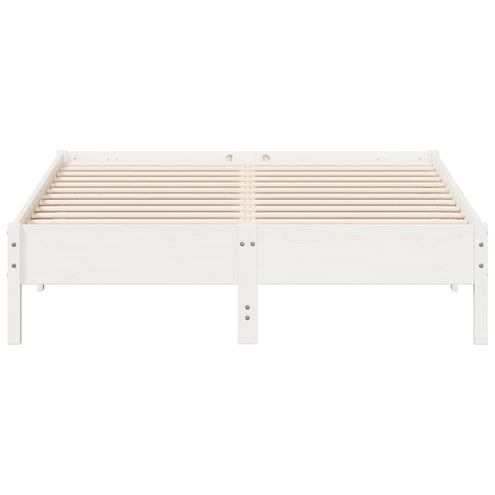 sengeramme uden madras 120x200 cm massivt fyrretræ hvid