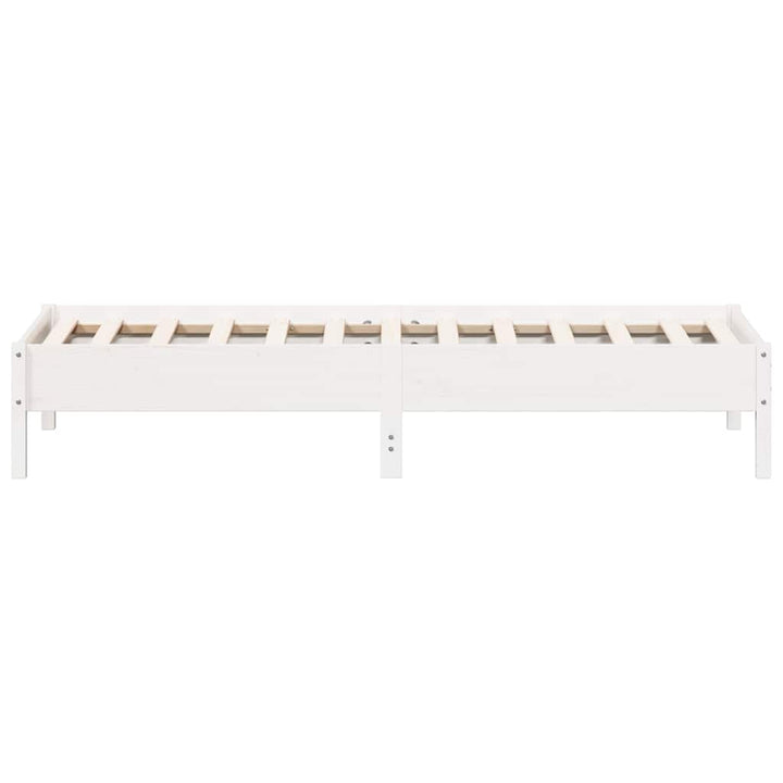sengeramme uden madras 100x200 cm massivt fyrretræ hvid