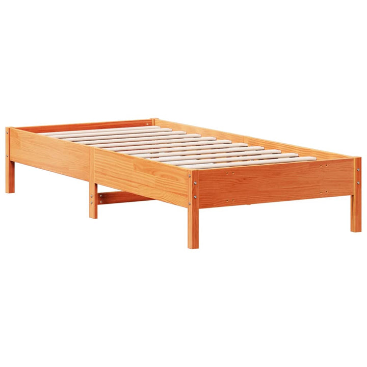sengeramme uden madras 100x200 cm massivt fyrretræ gyldenbrun