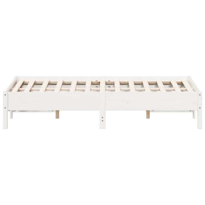 sengeramme uden madras 140x190 cm massivt fyrretræ hvid