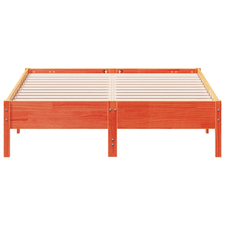sengeramme uden madras 140x190 cm massivt fyrretræ gyldenbrun