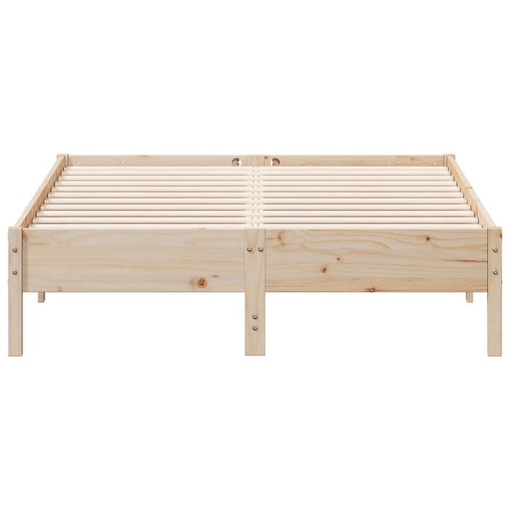 sengeramme uden madras 135x190 cm massivt fyrretræ hvid
