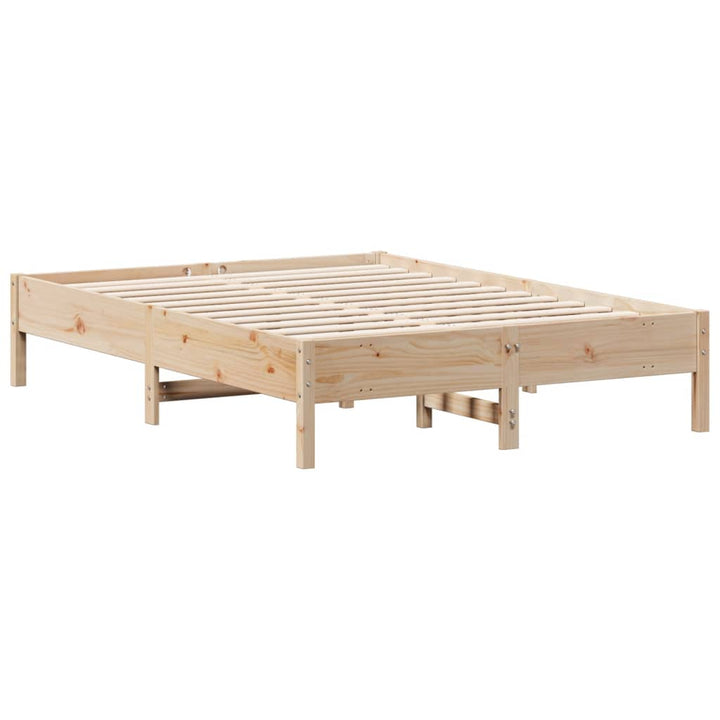 sengeramme uden madras 135x190 cm massivt fyrretræ hvid