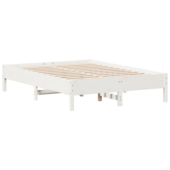sengeramme uden madras 135x190 cm massivt fyrretræ hvid
