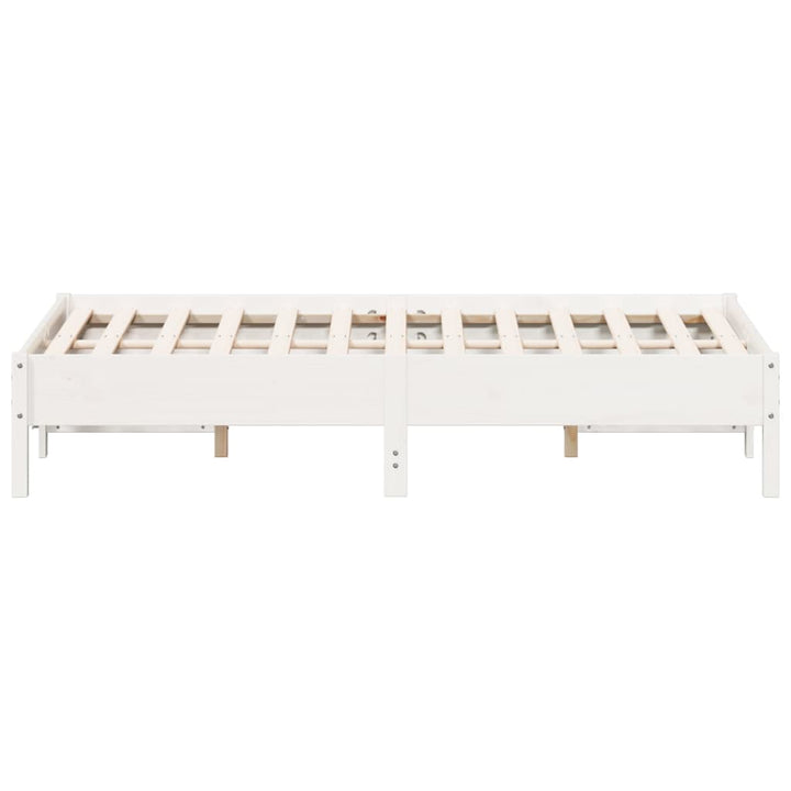 sengeramme uden madras 135x190 cm massivt fyrretræ hvid