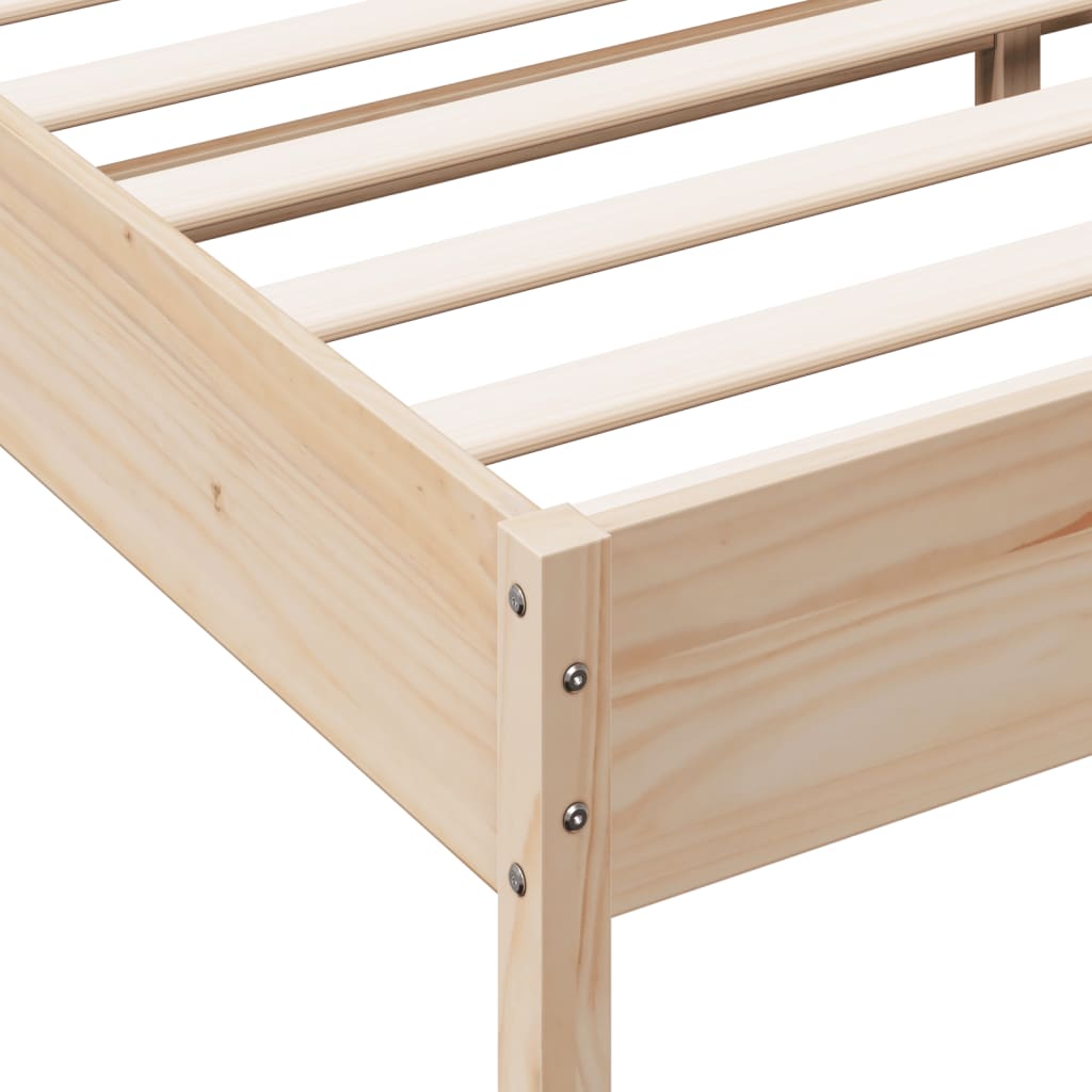sengeramme uden madras 120x190 cm massivt fyrretræ