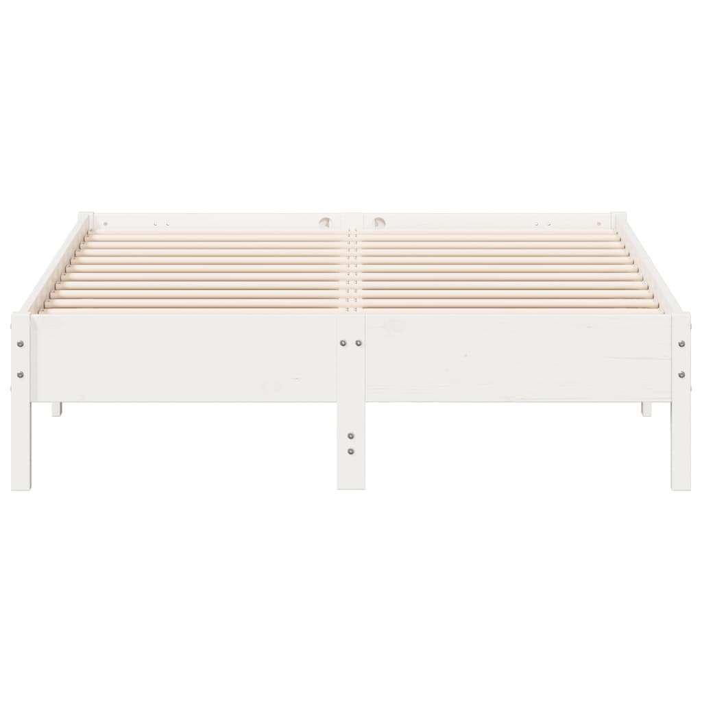 sengeramme uden madras 120x190 cm massivt fyrretræ hvid