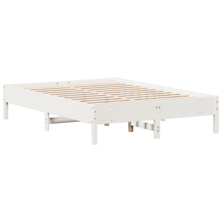 sengeramme uden madras 120x190 cm massivt fyrretræ hvid