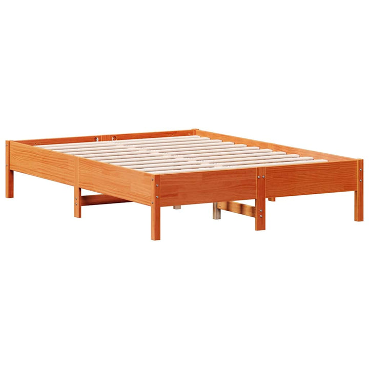 sengeramme uden madras 120x190 cm massivt fyrretræ gyldenbrun