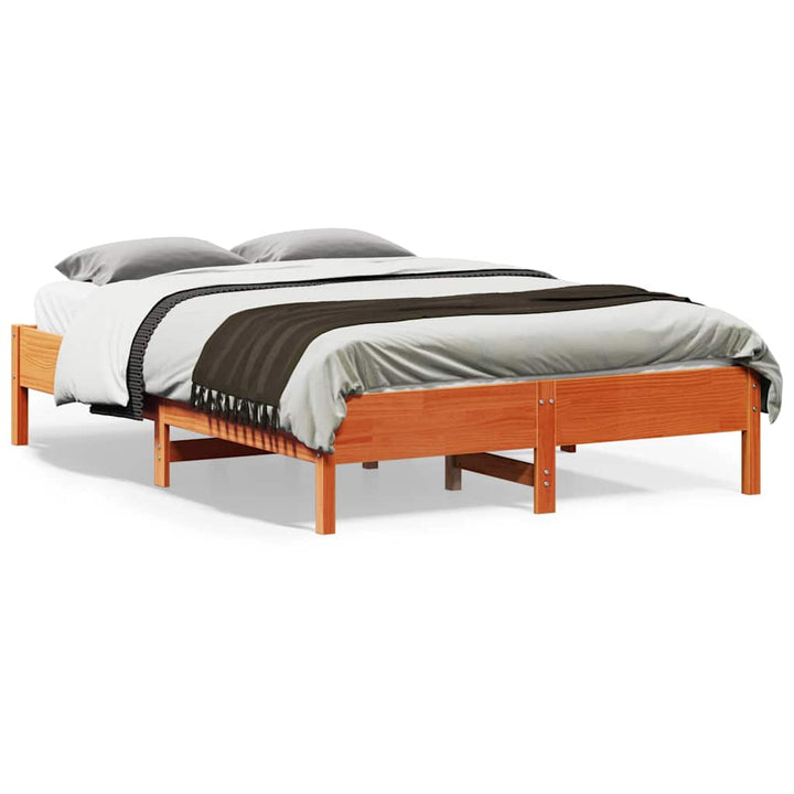 sengeramme uden madras 120x190 cm massivt fyrretræ gyldenbrun