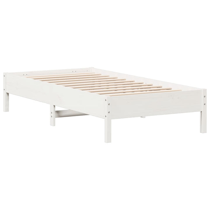 sengeramme uden madras 90x190 cm massivt fyrretræ hvid