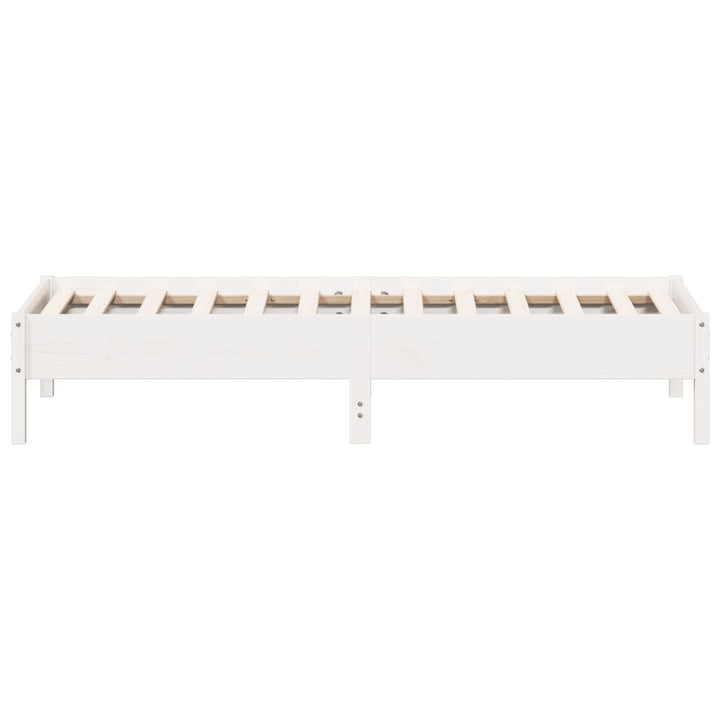sengeramme uden madras 90x190 cm massivt fyrretræ hvid