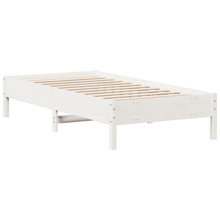 sengeramme uden madras 90x190 cm massivt fyrretræ hvid