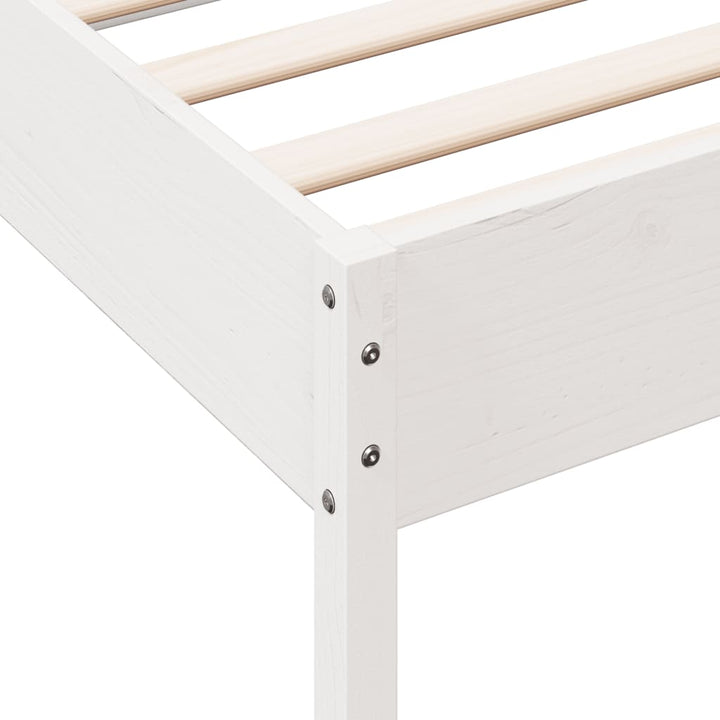 sengeramme uden madras 90x190 cm massivt fyrretræ hvid
