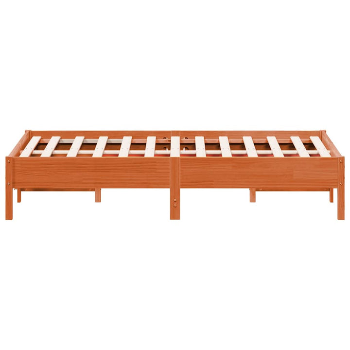 sengeramme uden madras 90x190 cm massivt fyrretræ gyldenbrun