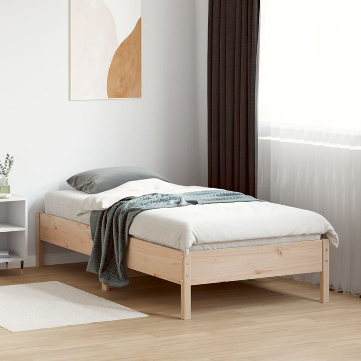 sengeramme uden madras 75x190 cm massivt fyrretræ
