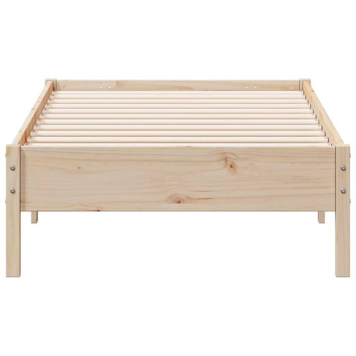 sengeramme uden madras 75x190 cm massivt fyrretræ