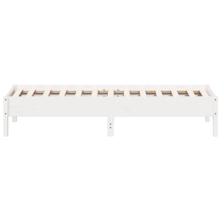 sengeramme uden madras 75x190 cm massivt fyrretræ hvid