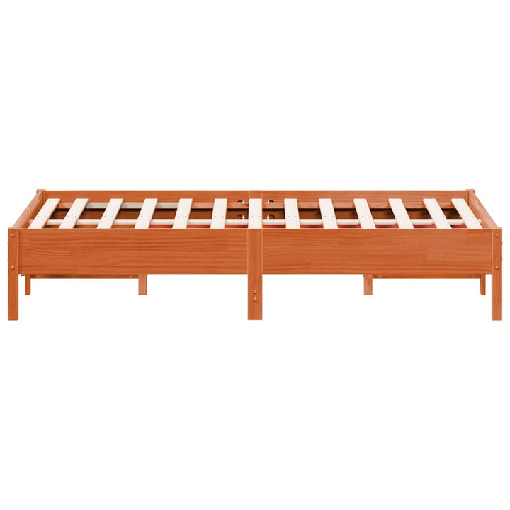 sengeramme uden madras 75x190 cm massivt fyrretræ gyldenbrun