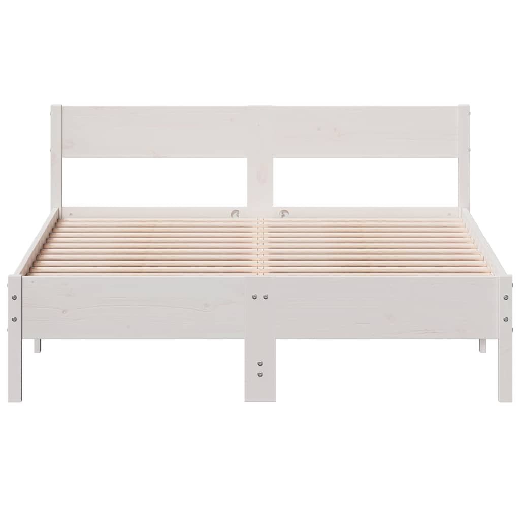 sengeramme uden madras 160x200 cm massivt fyrretræ hvid