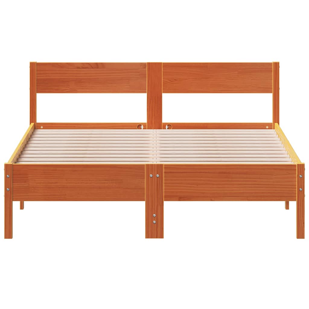 sengeramme uden madras 160x200 cm massivt fyrretræ gyldenbrun