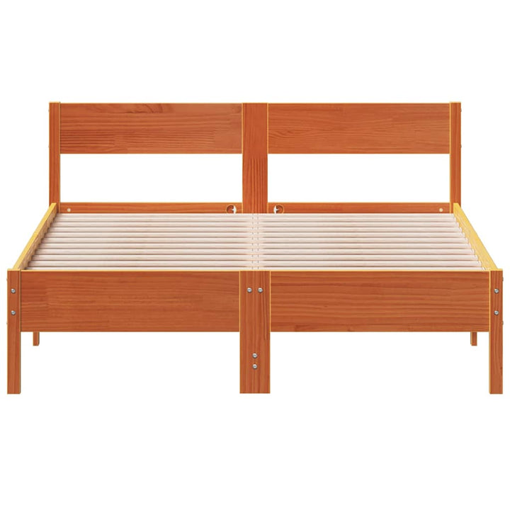 sengeramme uden madras 160x200 cm massivt fyrretræ gyldenbrun