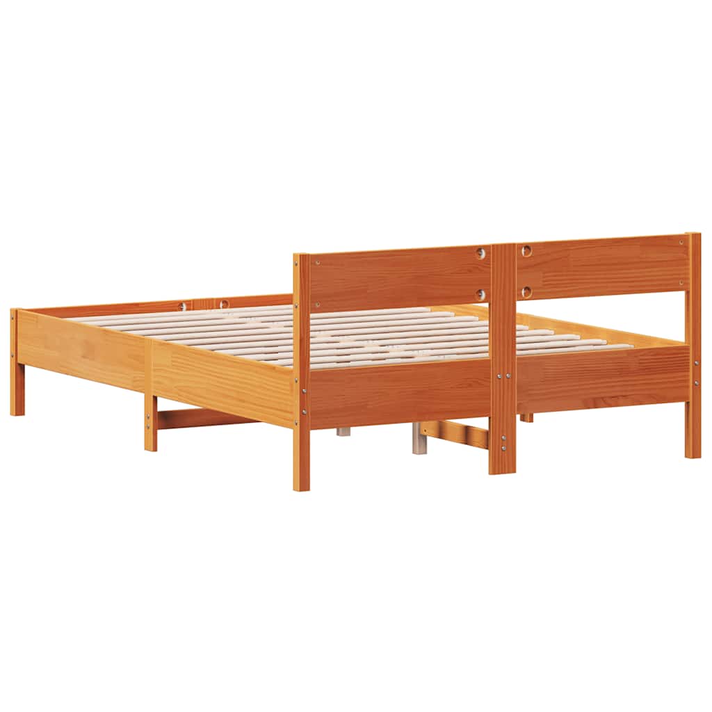 sengeramme uden madras 160x200 cm massivt fyrretræ gyldenbrun