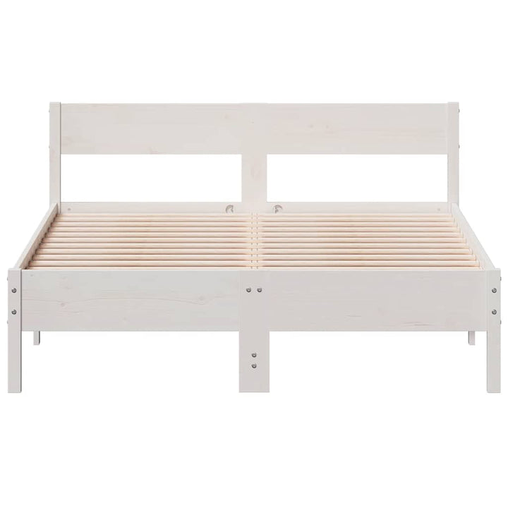 sengeramme uden madras 150x200 cm massivt fyrretræ hvid